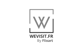 Logo solution visites virtuelles immersives wevisit by flixart